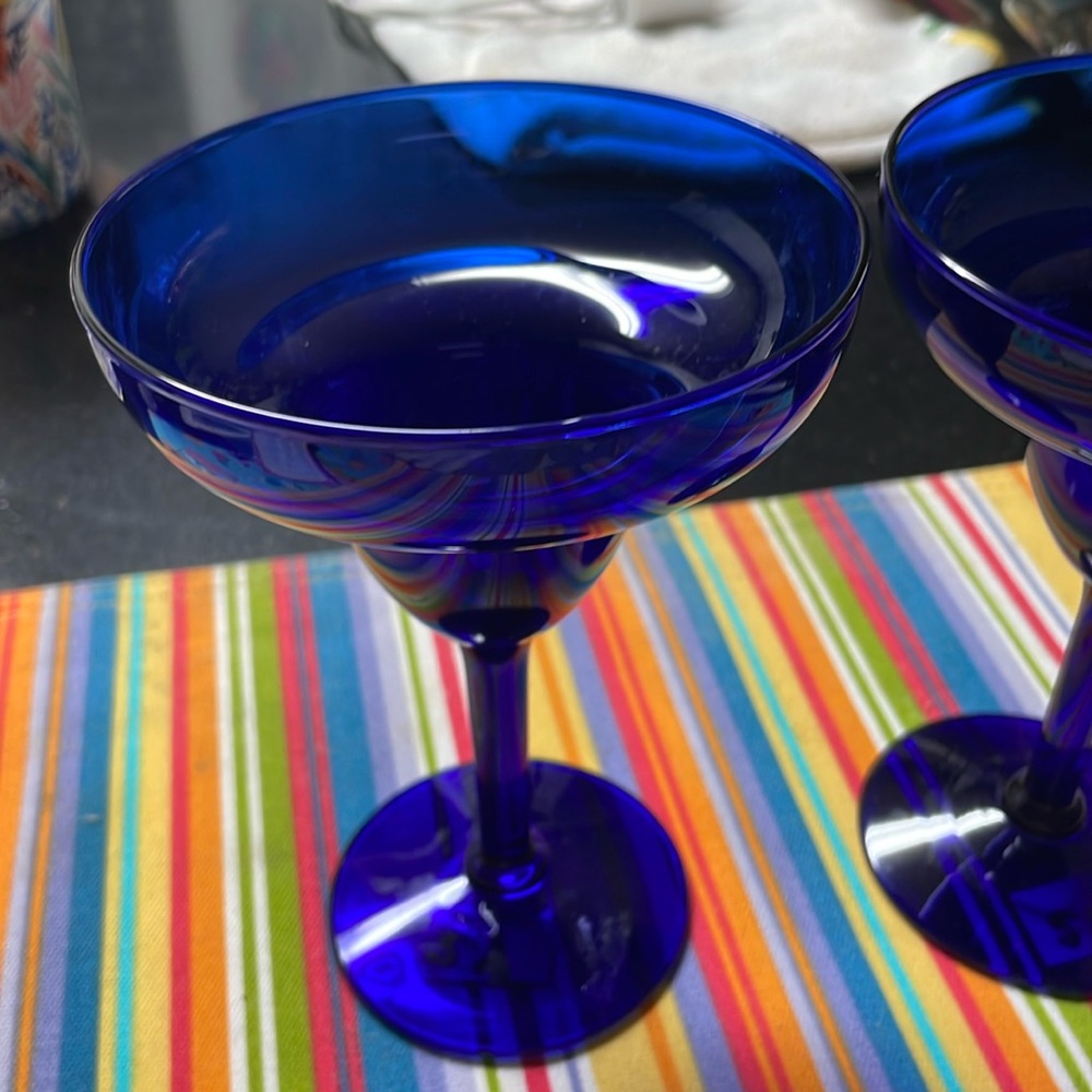 Cobalt Blue Shrimp Glasses.